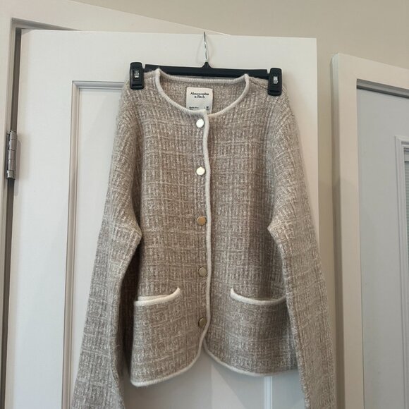 Abercrombie Novelty Button Tweed-inspired Sweater Jacket - Picture 2 of 4